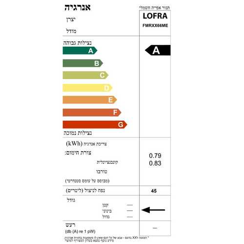 מיקרוגל בנוי משולב תנור 38 ליטר Lofra FMRBP66ME לבן **הזמנה מיוחדת