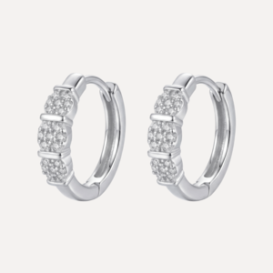 עגילי חישוק צמודים משובצים זירקון