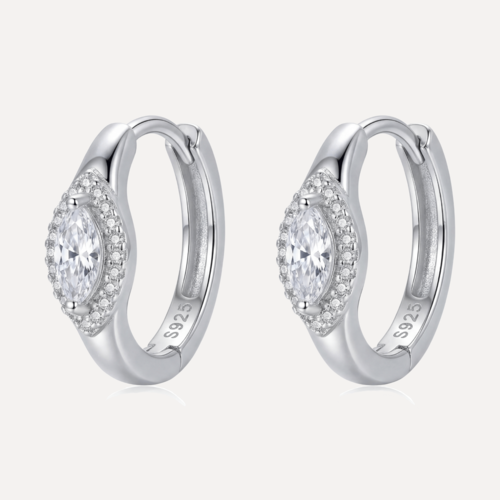 עגילי חישוק משובצים זרקון