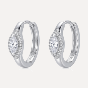 עגילי חישוק משובצים זרקון