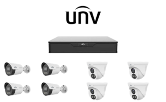 קיט מצלמות אבטחה IP 4MP - מערכת הקלטה 8 ערוצים POE מובנה + 8 מצלמות IP מבית UNV
