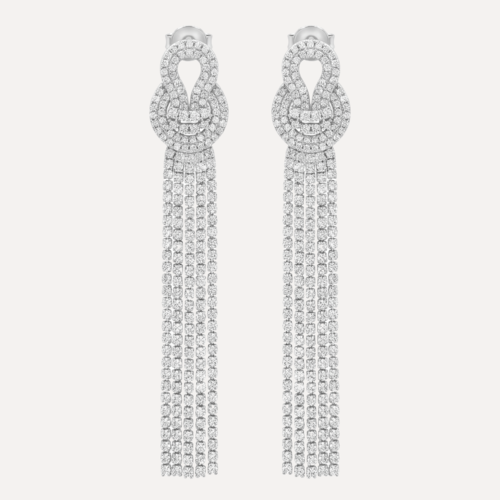 עגילי זירקון נופלים בשילוב לולאה