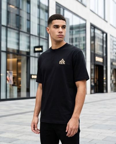 חולצה BALR מידות XS-XXL לגברים בגוון שחור עם סמל