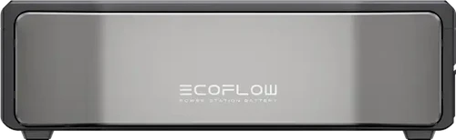 סוללת הרחבה EcoFlow DELTA ULTRA 6kWh במבט חזיתי עם לוגו היצרן ומבנה אלומיניום קשיח לאחסון אנרגיה ביתי