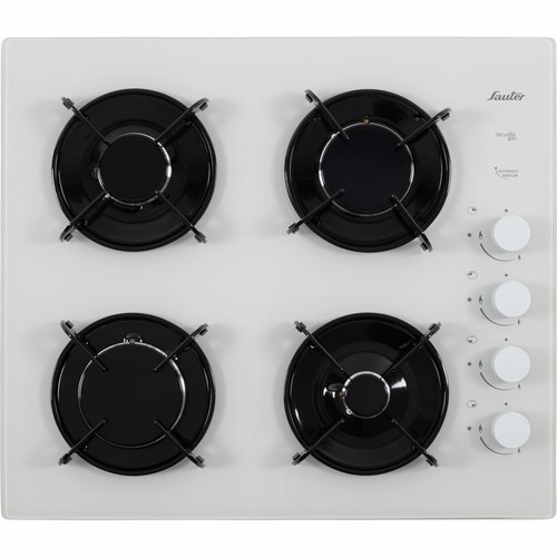 כיריים גז 4 להבות זכוכית לבנה Sauter SHG870W תוצרת צרפת 60 ס
