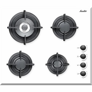 כיריים גז 4 להבות 60 ס"מ זכוכית לבנה Sauter SHG8010W תוצרת איטליה