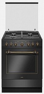 תנור משולב כיריים RUSTIC 7020B – שחור 60 ס"מ  65.5 ליטר.