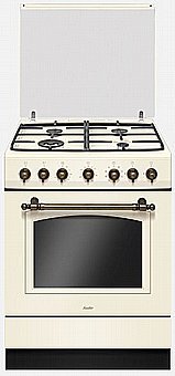 תנור משולב כיריים RUSTIC 7020C – קרם 60 ס