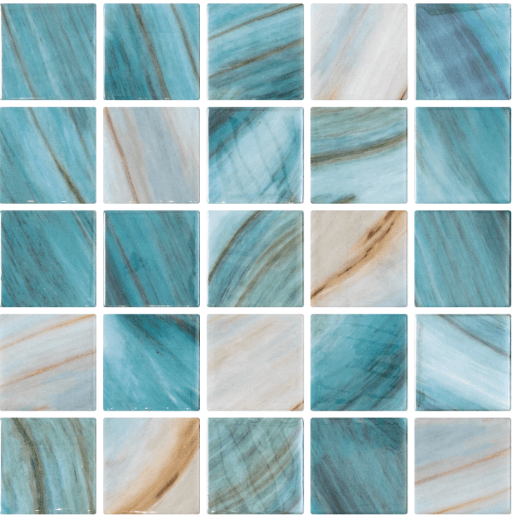 פסיפס זכוכית ספרדי טורקיז-בז’ Penta Zaira Iridis Mosaic