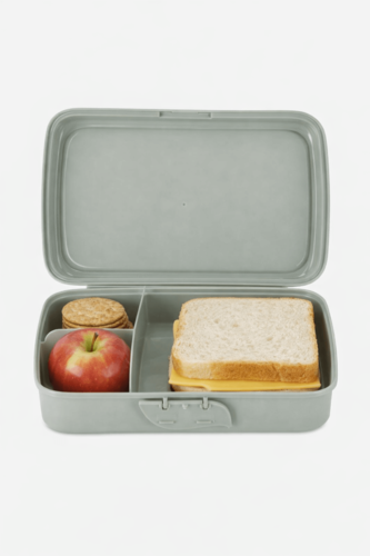 קופסת אוכל מחולקת לילדים עם מכסה אינטגרלי | BPA Free - עלים ירוק בהיר