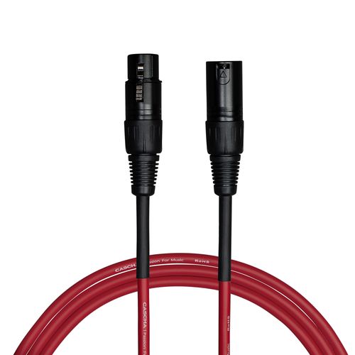 כבל מיק XLR-XLR   אדום 3מ CASCHA CCS-M1RD3