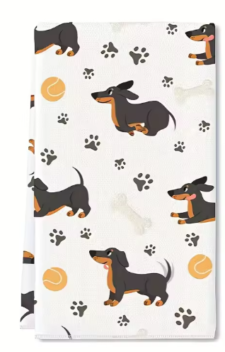 מגבת מטבח כלב תחש עם כיתוב I Woof You