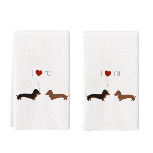 מגבת מטבח כלב תחש עם כיתוב I Woof You