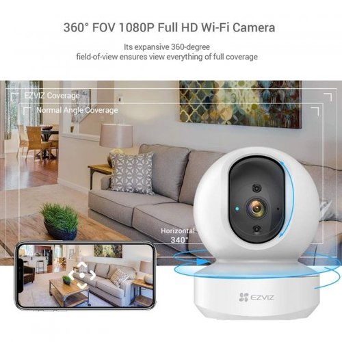 מצלמת אבטחה אלחוטית Ezviz TY1 Pan & Tilt Internet PT 4MP Camera Up to 256GB