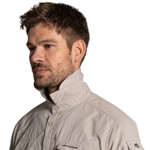 חולצה מכופתרת לגברים NosiLife Adventure Long Sleeved Shirt III בז' - Craghoppers