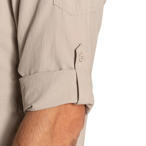 חולצה מכופתרת לגברים NosiLife Adventure Long Sleeved Shirt III בז' - Craghoppers