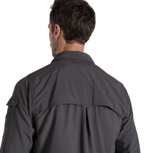 חולצה מכופתרת לגברים NosiLife Adventure Long Sleeved Shirt III שחור - Craghoppers