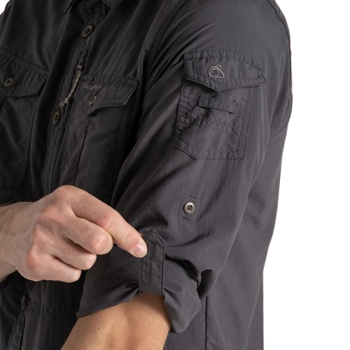 חולצה מכופתרת לגברים NosiLife Adventure Long Sleeved Shirt III שחור - Craghoppers