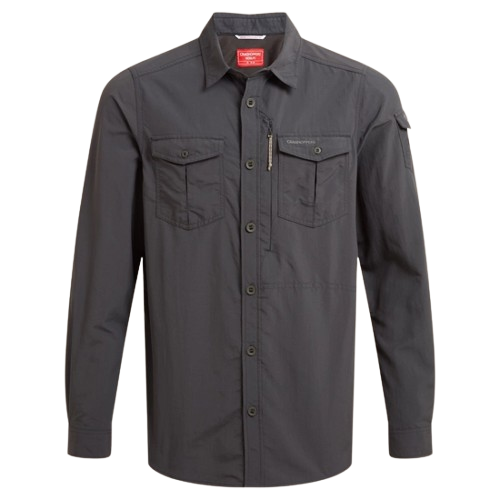 חולצה מכופתרת לגברים NosiLife Adventure Long Sleeved Shirt III שחור - Craghoppers