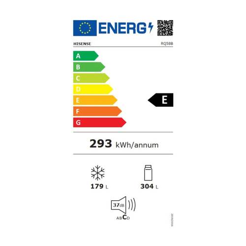 מקרר 4 דלתות 483 ליטר Hisense RQ58BS נירוסטה מושחרת