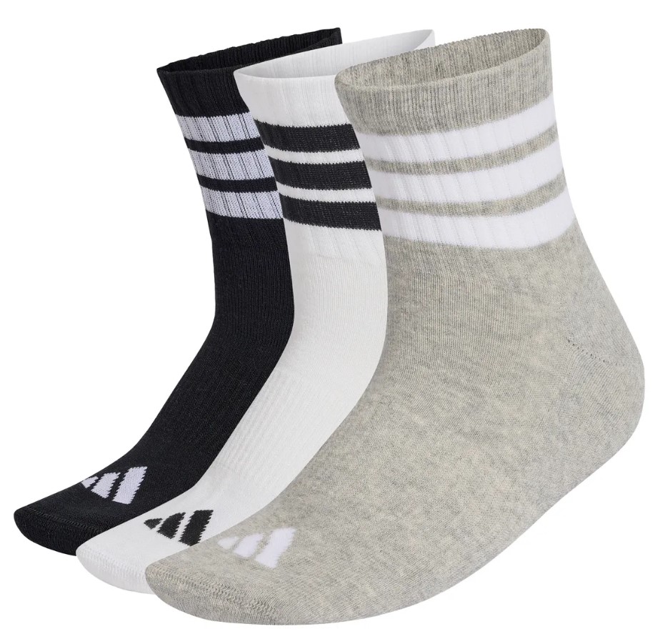 גרבי אדידס adidas Stripes Cushioned Mid Cut | שלישייה