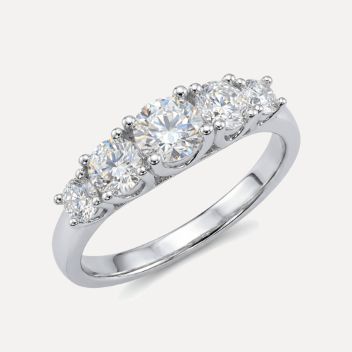 טבעת כסף משובצת אבנים עגולות