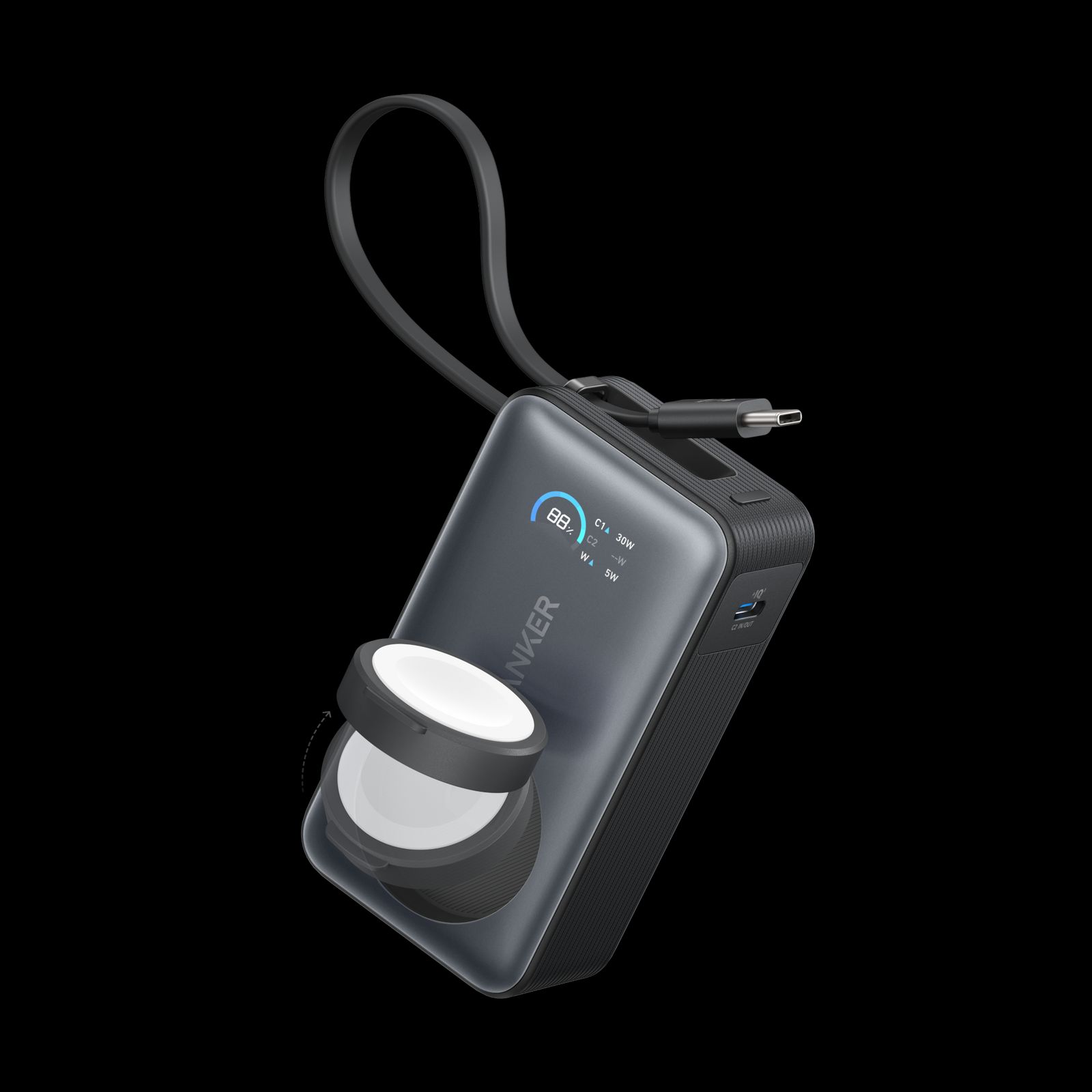 סוללת גיבוי אנקר ANKER MagGo Power Bank (10K, 35W, For Apple Watch) 