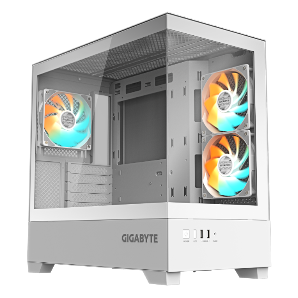 מארז לבן GIGABYTE C201 PANORAMIC ICE Micro-ATX 3XARGB Fans