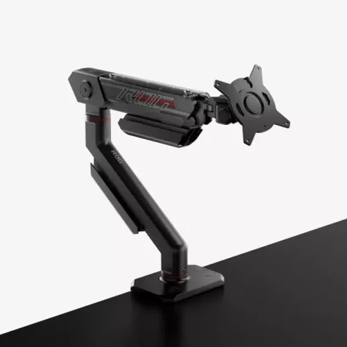 זרוע מסך ROG Ergo Monitor Arm תומכת במסכים עד 39 אינץ עם VESA 100x100 ושליטה מלאה בהטיה, סיבוב והארכה