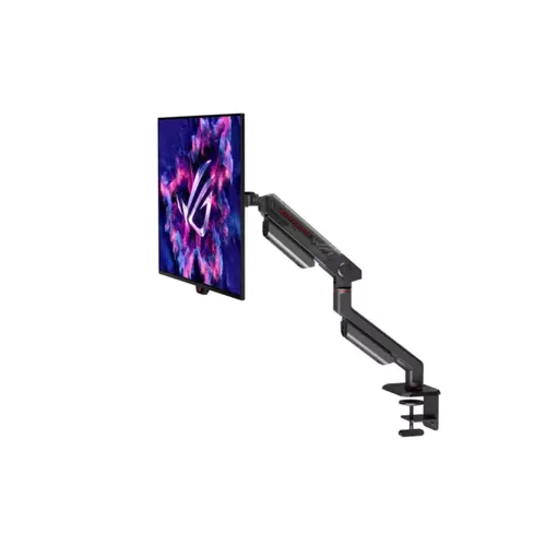 זרוע מסך ROG Ergo Monitor Arm תומכת במסכים עד 39 אינץ עם VESA 100x100 ושליטה מלאה בהטיה, סיבוב והארכה