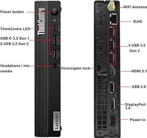 מחשב נייח ThinkCentre M70q Gen 5 i5-14400T 256G 8G 3Y DOS