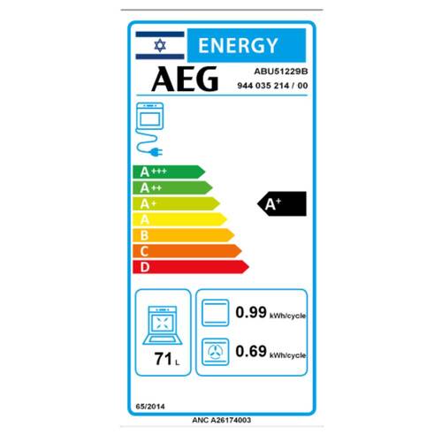 תנור בנוי 71 ליטר AEG ABU51229B שחור *שבת | גרמניה