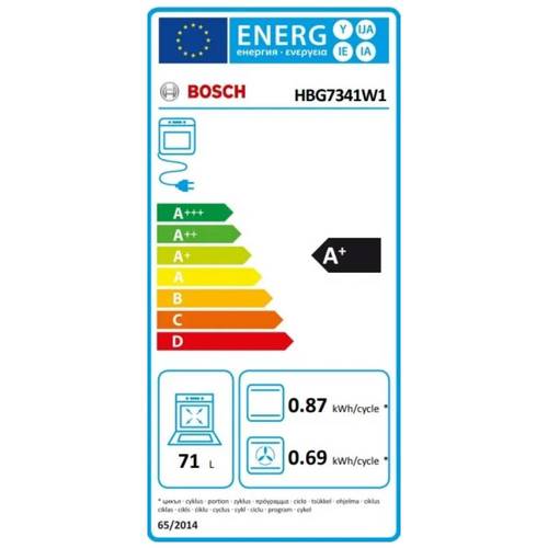 תנור בנוי 71 ליטר Bosch HBG7341W1 Serie 8 לבן | גרמניה