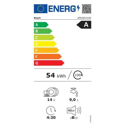מדיח כלים אינטגרלי מלא 14 מע' כלים Bosch SMV6ECX10E Serie 6 | גרמניה