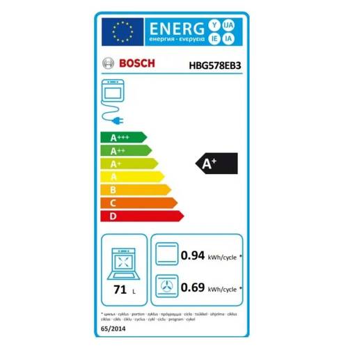 תנור בנוי פירוליטי 71 ליטר Bosch HBG578EB3 Serie 6 שחור | ספרד