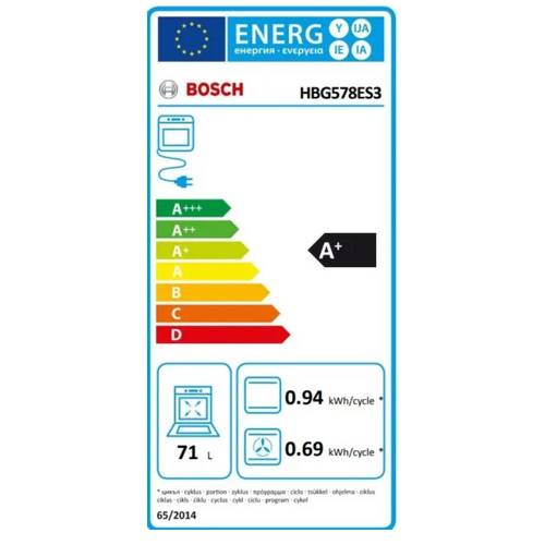תנור בנוי פירוליטי 71 ליטר Bosch HBG578ES3 Serie 6 נירוסטה | ספרד