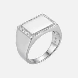 טבעת חותם מסגרת משובצת