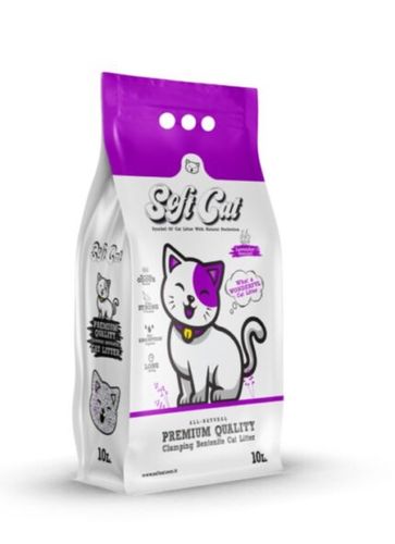 חול לחתולים Soft Cat מתגבש בניחוח לבנדר 10 ליטר