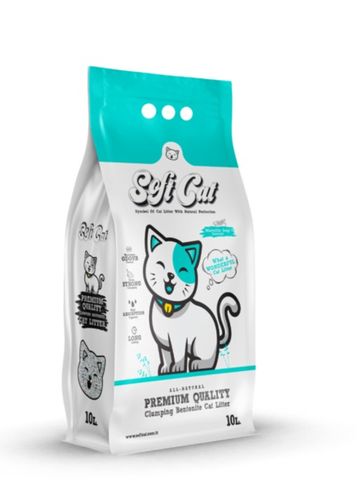 חול לחתולים Soft Cat מתגבש בניחוח סבון 10 ליטר