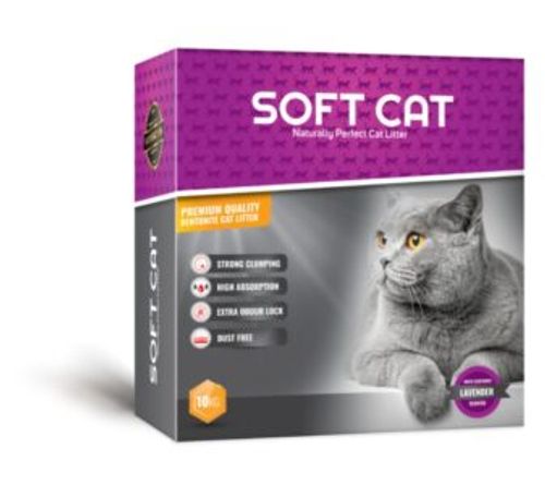 חול לחתולים בקרטון Soft Cat לבנדר 10 קילו