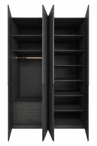 ארון בגדים 4 דלתות דגם GR-200 גרפיטי