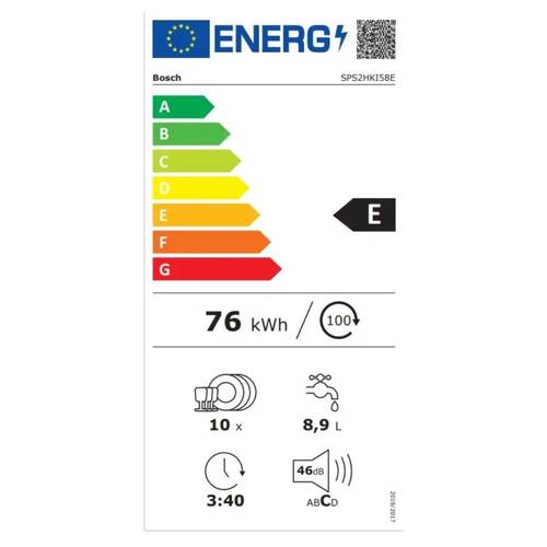 מדיח כלים צר 10 מע' Bosch SPS2HKI58E Serie 2 דמוי נירו' | פולין