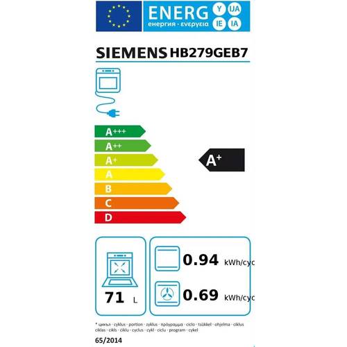 תנור בנוי פירוליטי 71 ליטר Siemens HB279GEB7 IQ500 שחור | גרמניה