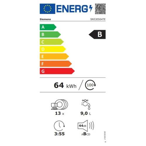 מדיח כלים רחב חצי אינטגרלי 13 מע' כלים Siemens SN53ES04TE iQ300 | פולין