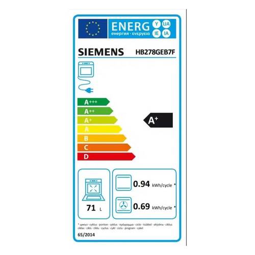 תנור בנוי פירוליטי 71 ליטר Siemens HB278GEB7F IQ500 שחור | ספרד