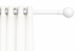 מוט לתליית וילון - 19 מ"מ - לבן סיומת כדור