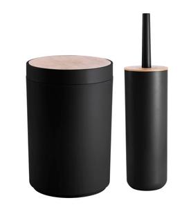 סט פח + מברשת אסלה שחור BAMBOO