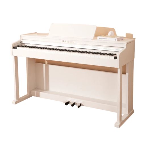 פסנתר דיגיטלי Hailun PIANOVA H202 HL-H202WH בצבע לבן עם מקלדת משוקללת ומסך LCD צבעוני - פתרון מושלם לנגינה ביתית ולימוד פסנתר