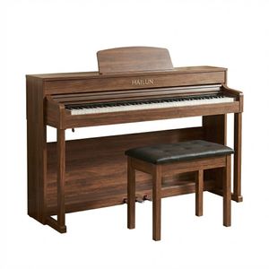 פסנתר דיגיטלי PIANOVA עם תאורת LED בצבע אגוז וולנט כולל כסא במתנה [2 אריזות] - Hailun H205WL