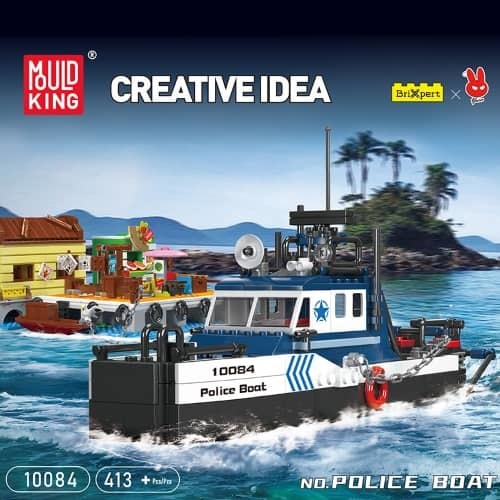 דגם הרכבה ספינת משטרה Mould King 10084 Police Boat
